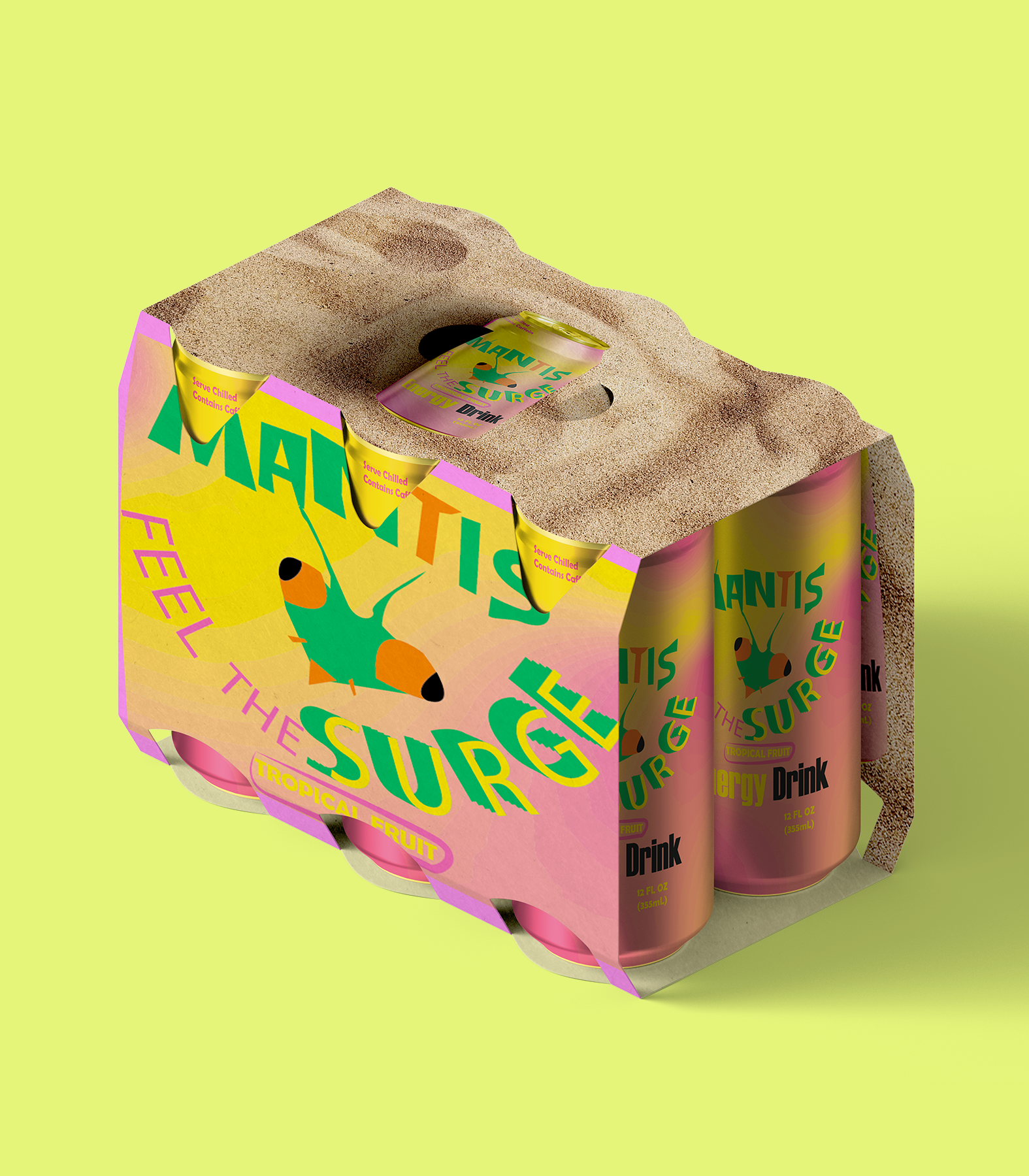 6 can pack with colorful brand coverage is shown.